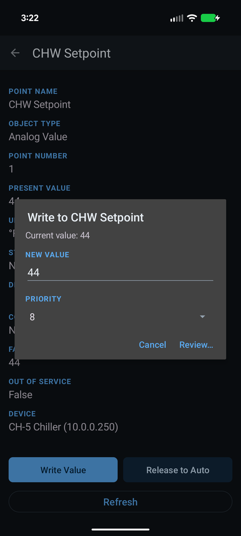 Writing a value at a chosen priority